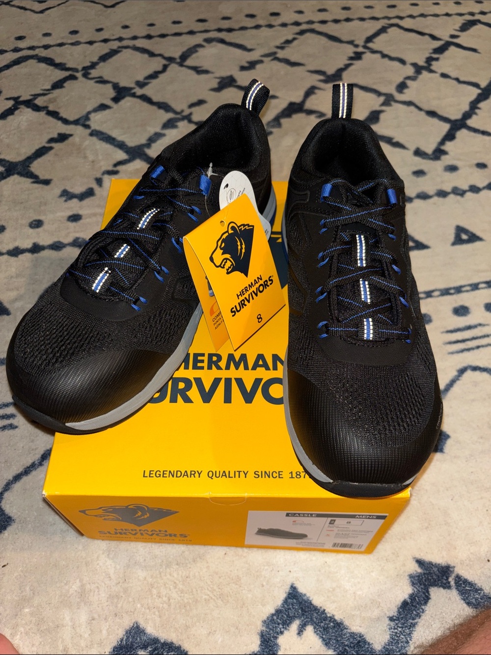 Herman Survivors Men’s Composite Toed Slip Resistant Cassle Shoes! Size 8! NWT